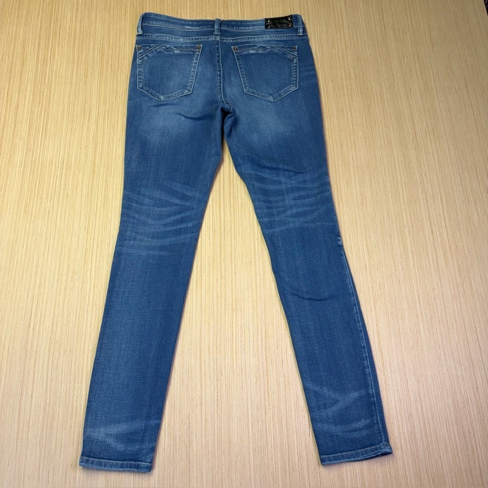 Buckle Black Fit 53 Skinny Jeans Womens 29x31 Blue Stretch Denim Whiskering